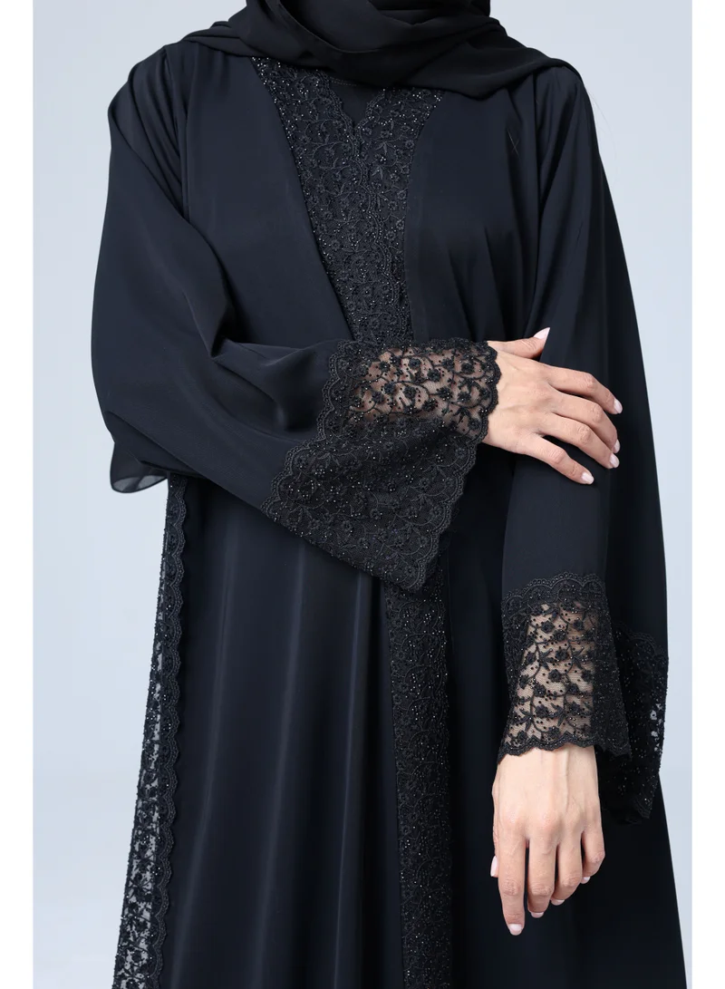 اكسا عباية تصميم لاسيه كرستال