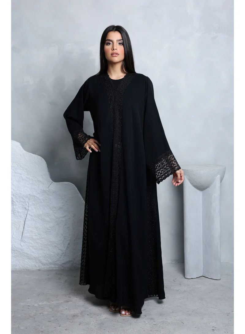 Ikkxa  Crystal Lace Design Abaya for Women | Best Price UAE