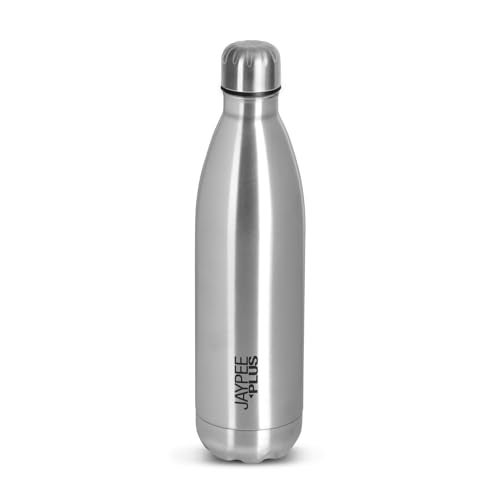 Jaypee Plus Alpha Vaccum Insulated Double Wall Thermosteel Flask 500 ml Water Bottle ISI Certified 24 Hours Hot and Cold Water Bottle for School,Office,Gym, Leakproof, Rustproof Steel Bottle,Metallic - Image 1