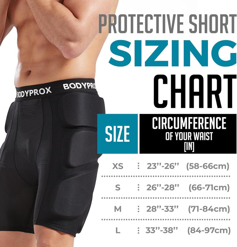 Bodyprox شورتات مبطنة واقية للتزلج على الثلج، التزلج على الألواح والتزلج، حماية ثلاثية الأبعاد للورك، المؤخرة والعصعص - Image 2