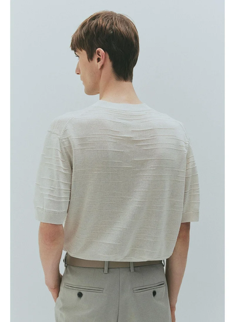 H&M Regular Fit Fine-knit T-shirt