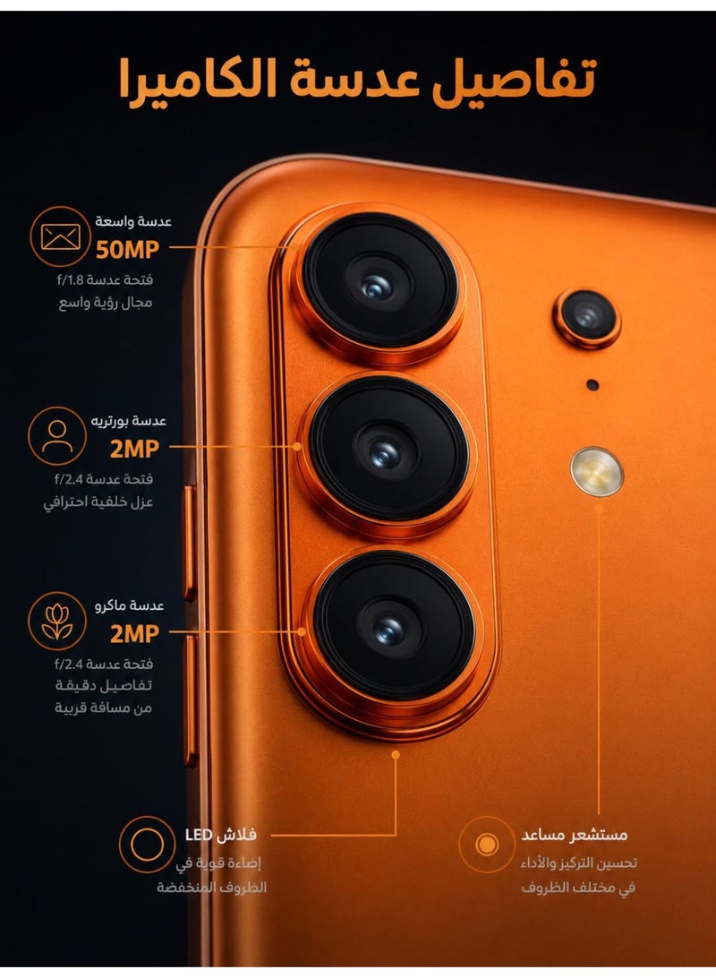 CCIT Smartphone CCIT CAMON 500 AMOLED 7.0 Inch Triple Camera Orange - Image 4