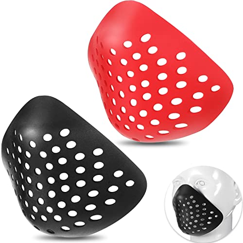 Sratte 2 Pcs 3D Mask Silicone Face Shaping Shell Inner Bracket Mask Cosplay Props Adult Inner Face Cover Costume(Red, Black) - Image 1