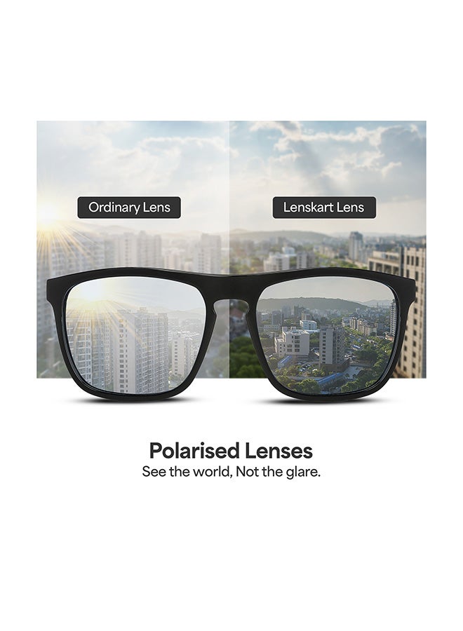 VINCENT CHASE Unisex Mirage Full Rim Wayfarer Frame Polarized & UV Protected Sunglasses VC S13981 - 54mm - Black - Image 5