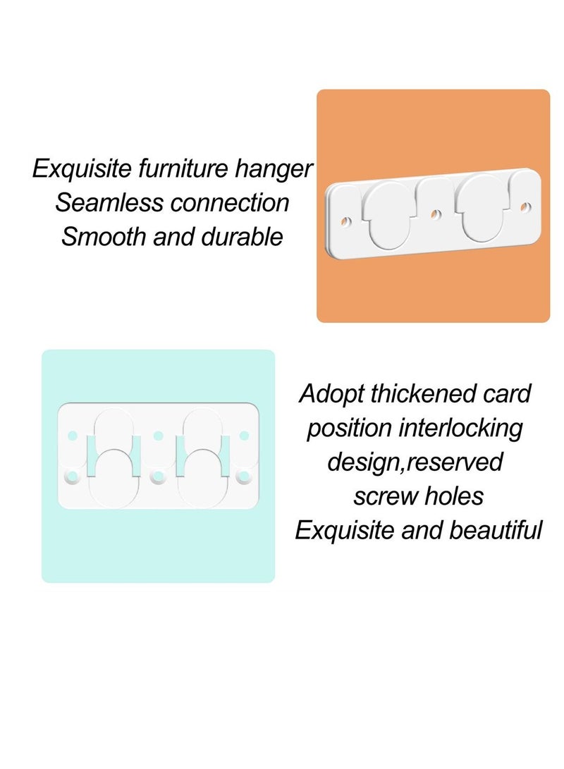 KASTWAVE Picture Frame Hangers 6 Pairs White French Studs Hidden Brackets Interlocking Z Bar Clips Wall Mounting Brackets Wall Shelves for Hanging Wall Painting Mirrors Artwork - Image 3