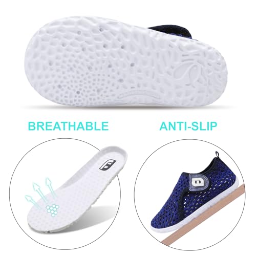 JOINFREE Toddler Water Shoes Baby Sandals Swim Shoes Quick Dry Slip On Sneakers for Beach Pool Mesh BlackBlue 12-18 Months Infant - Image 5