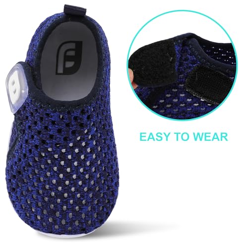 JOINFREE Toddler Water Shoes Baby Sandals Swim Shoes Quick Dry Slip On Sneakers for Beach Pool Mesh BlackBlue 12-18 Months Infant - Image 4