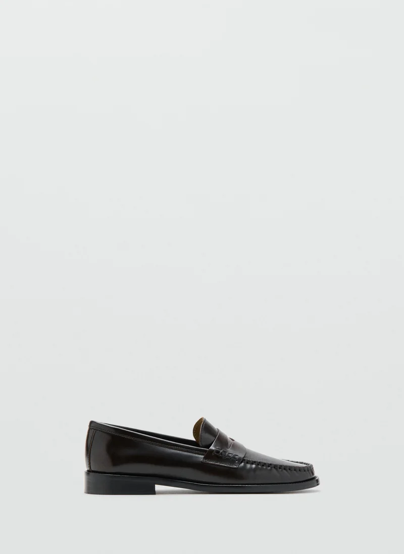 Gathered Leather Loafers
