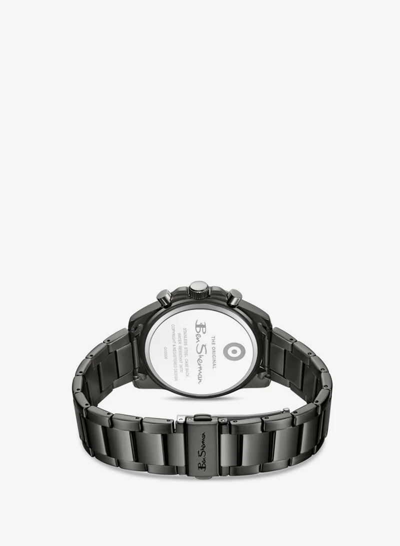 Ben Sherman Green Oxford Green Dial Gunmetal Stainless Steel Bracelet Chronograph Watch for Men, 44mm for Men | Best Price UAE