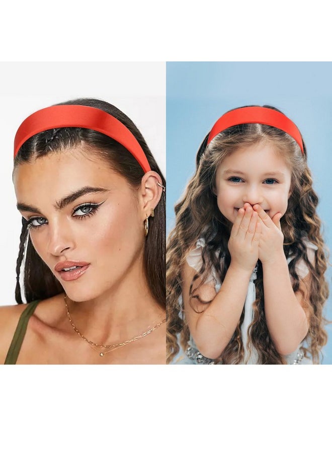 Velscrun VELSCRUN Bright Red Headband for Women Girls 1.6 Inch Wide Headbands Satin Head Bands for Womens Hair Solid Simple Holiday Hair Bands Cosplay Halloween Hair Accessories Gifts for Mothers Sisters  - Image 5