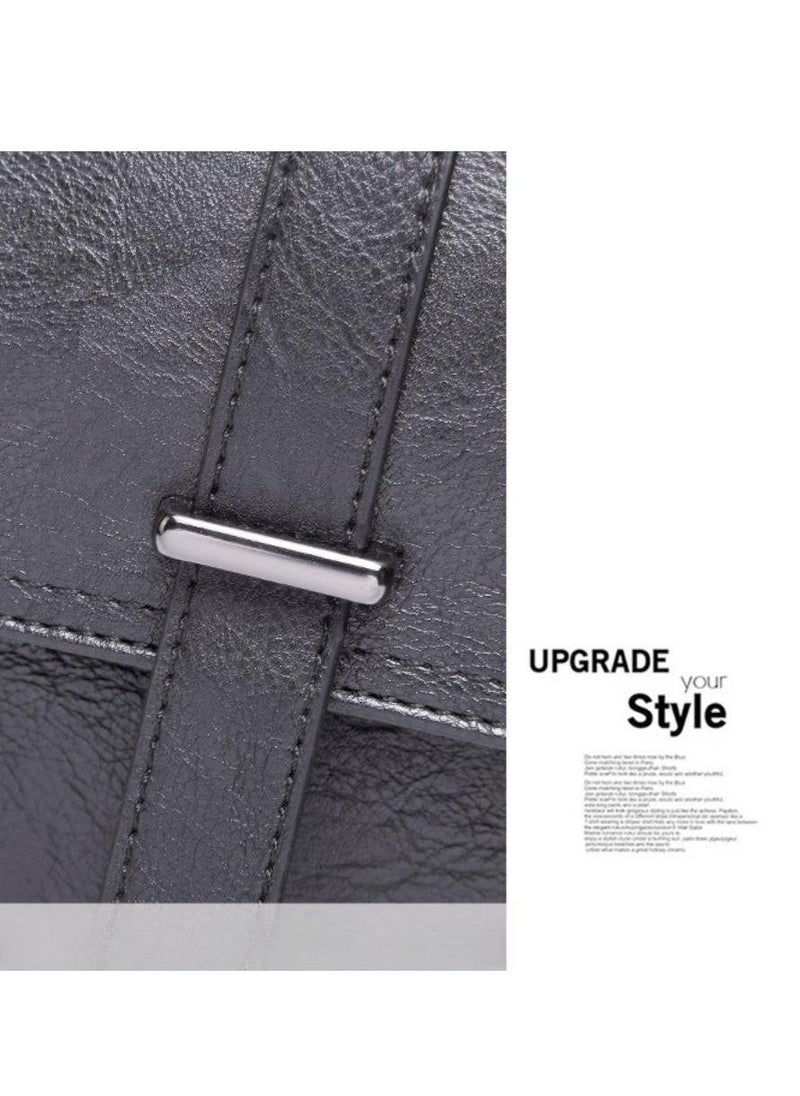 Generic Business Crossbody Bag Briefcase PU Leather Laptop Handbag Casual Crossbody Bag/Shoulder Bag Men Travel Work Office  - Image 4
