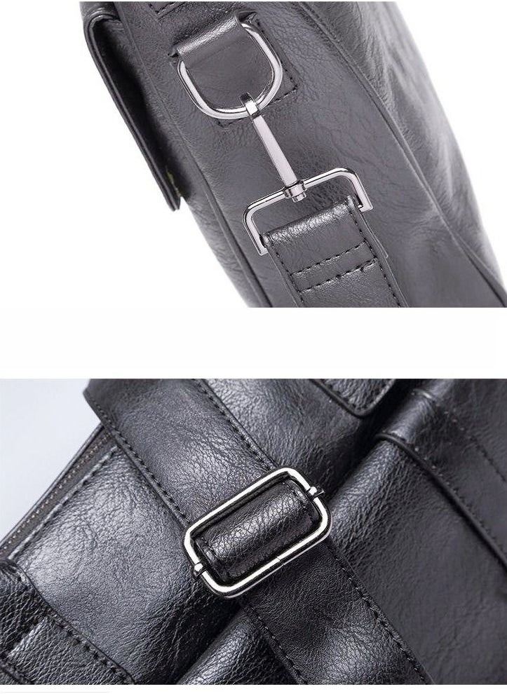 Generic Business Crossbody Bag Briefcase PU Leather Laptop Handbag Casual Crossbody Bag/Shoulder Bag Men Travel Work Office  - Image 3