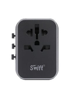 Swift 30W Universal Travel Adapter Multi Socket, 10A Fast Charging International Power Adapter 2 USB Ports and 3 USB Type C Ports with USB C PD 30W Country Specific Multi Plug  - Image 2