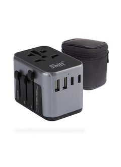 Swift 30W Universal Travel Adapter Multi Socket, 10A Fast Charging International Power Adapter 2 USB Ports and 3 USB Type C Ports with USB C PD 30W Country Specific Multi Plug  - Image 1