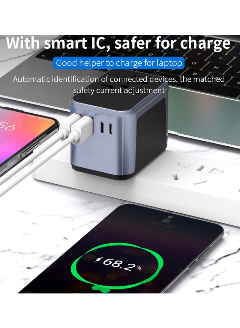 Swift - 30W Universal Travel Adapter Multi Socket, 10A Fast Charging International Power Adapter 2 USB Ports and 3 USB Type C Ports with USB C PD 30W Country Specific Multi Plug - Image 1