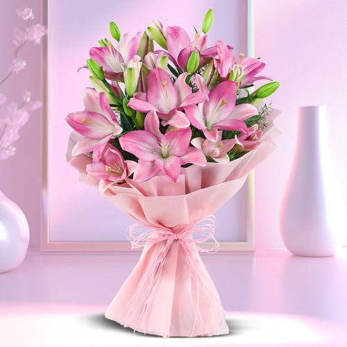 FLORANET باقة زهور فرحة وردية لهدايا الذكرى السنوية هدايا عيد الميلاد هدايا الزفاف هدايا التهنئة هدايا عيد الأم توصيل في نفس اليوم - Image 2