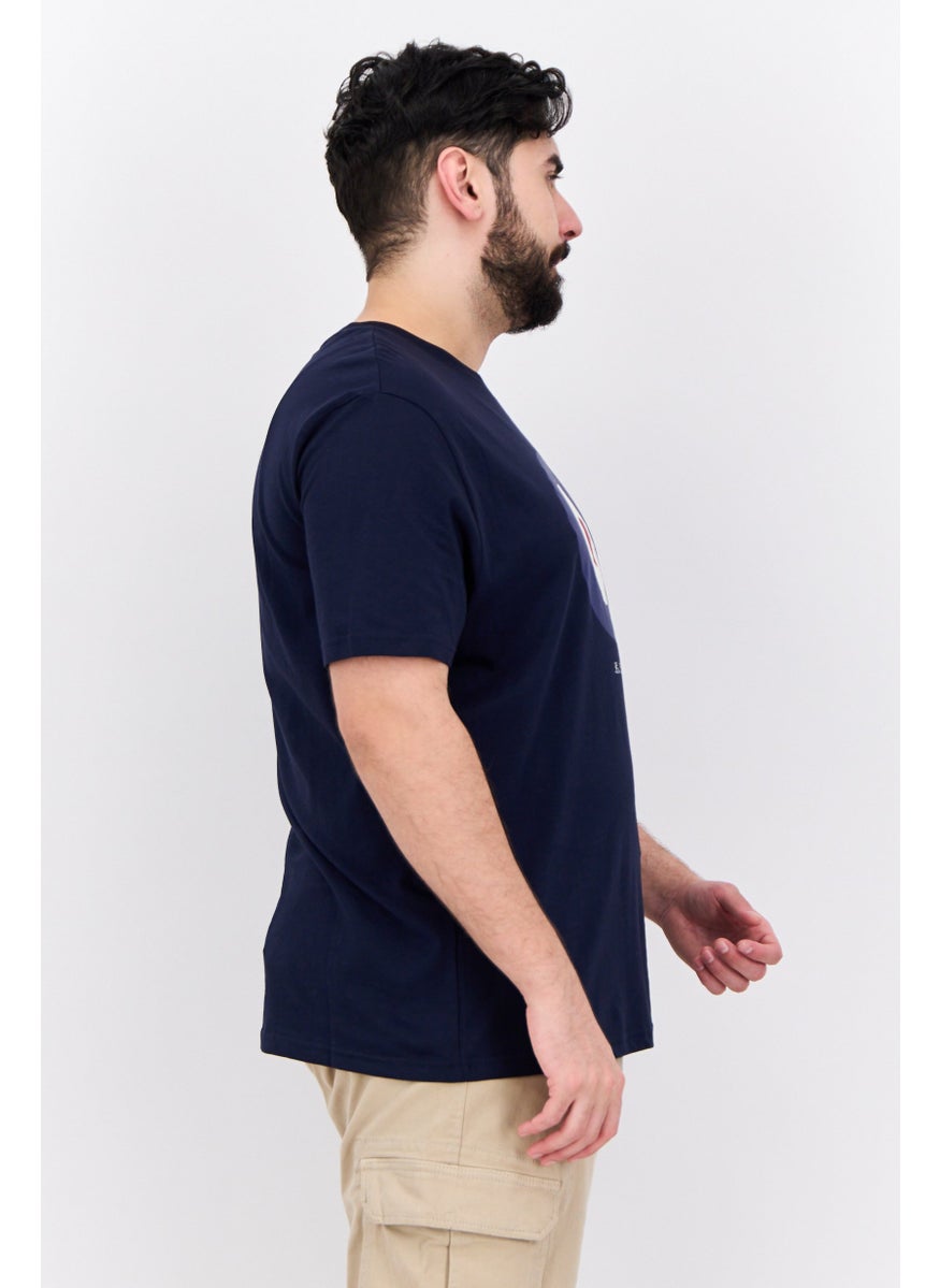 Ben Sherman - Men Crew Neck Short Sleeves Brand Logo T-Shirt, Dark Navy - Image 1