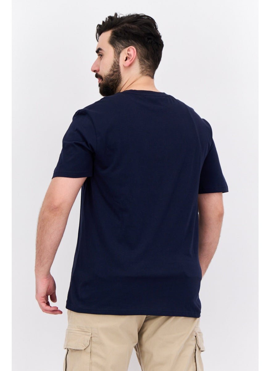 Ben Sherman - Men Crew Neck Short Sleeves Brand Logo T-Shirt, Dark Navy - Image 1