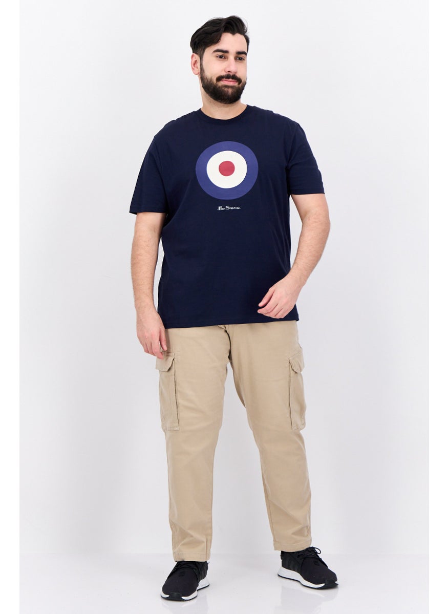 Ben Sherman - Men Crew Neck Short Sleeves Brand Logo T-Shirt, Dark Navy - Image 1