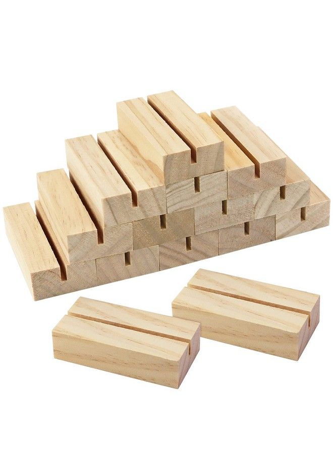 ISusser 15 Pieces Wood Table Number Stands Wood Place Card Holders Picture Holder Acrylic Sign Holdersr For Ceremony Birthday Party Home Decoration - Image 1