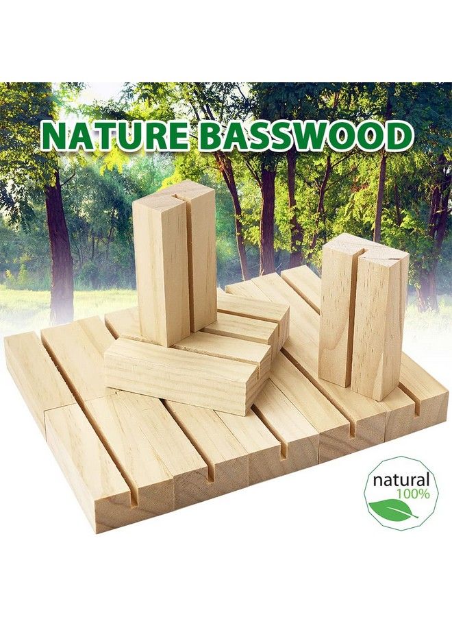 ISusser 15 Pieces Wood Table Number Stands Wood Place Card Holders Picture Holder Acrylic Sign Holdersr For Ceremony Birthday Party Home Decoration - Image 4