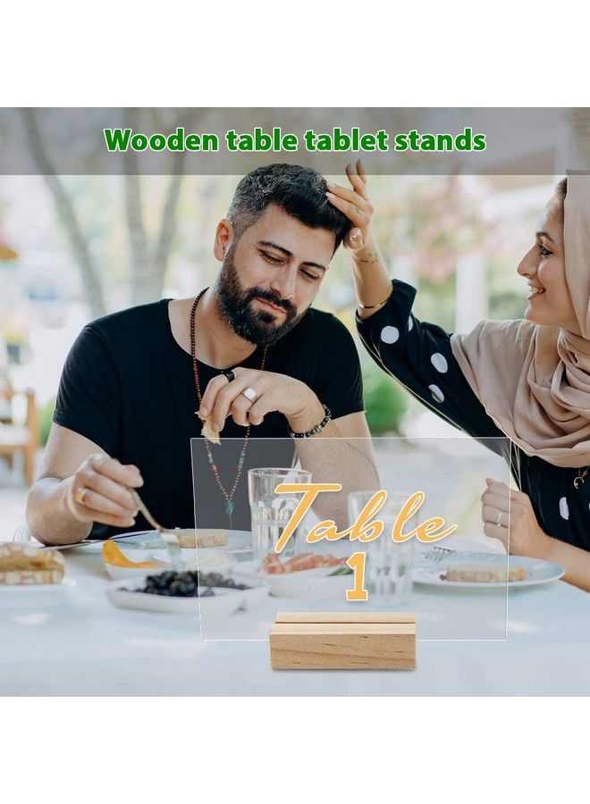 ISusser 15 Pieces Wood Table Number Stands Wood Place Card Holders Picture Holder Acrylic Sign Holdersr For Ceremony Birthday Party Home Decoration - Image 5