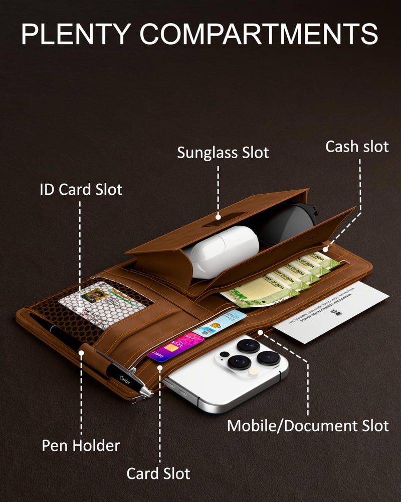 FEDUS Premium Car Sun Visor Organizer Car Organiser and Storage Car Document Holder, Sunglasses Holder for Car, Car All New Accessories Multipocket Pouch Auto Interior Accessories for Truck, SUV, Van - Image 5