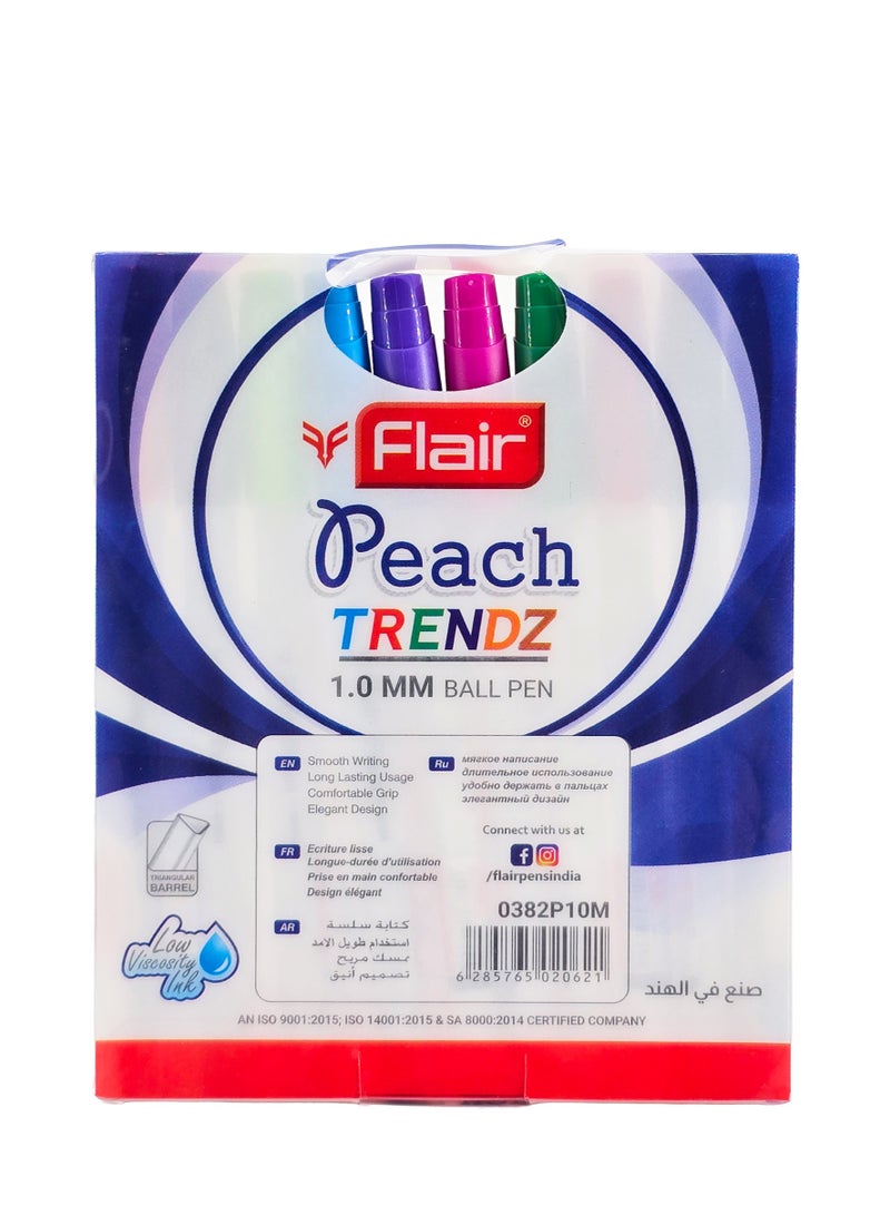 فلير مجموعة أقلام حبر كروية 10 ألوان، كتابة سلسة وطويلة الأمد، عبوة من 10 أقلام - Image 3