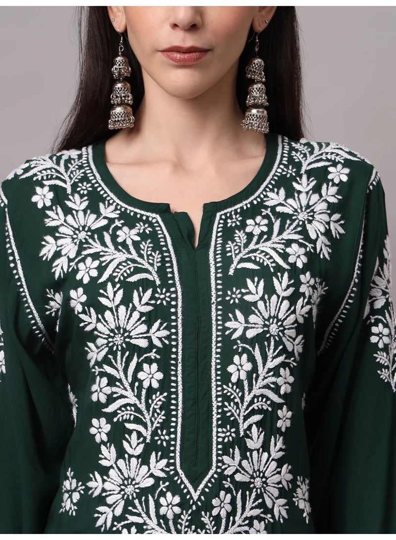 Alaya Hand Embroidered Chikankari Modal Kurta-AL4059 - Image 5