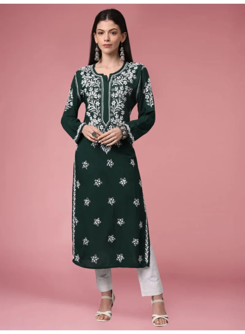 Alaya Hand Embroidered Chikankari Modal Kurta-AL4059