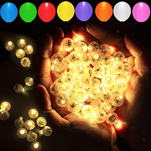 Aogist 100pcs Warm White LED Balloon Light,Round Led Flash Ball Lamp for Paper Lantern Balloon,Indoor Outdoor Party Event Fun Birthday Party Wedding Decoration Supplies - Image 1