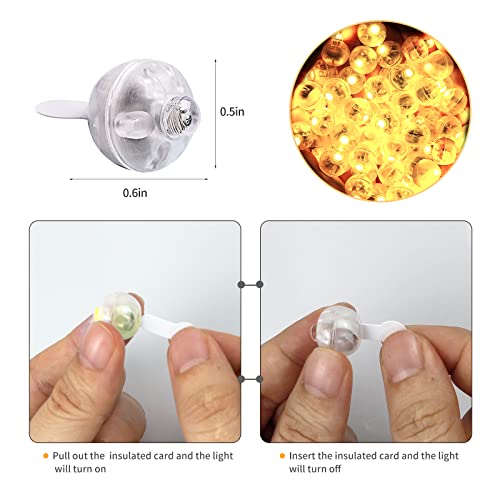 Aogist 100pcs Warm White LED Balloon Light,Round Led Flash Ball Lamp for Paper Lantern Balloon,Indoor Outdoor Party Event Fun Birthday Party Wedding Decoration Supplies - Image 2