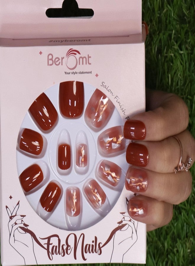 Beromt Press On Nails Printed Multicolor Casual Style Nails For Women Professsionals - BFN702CN - Image 3