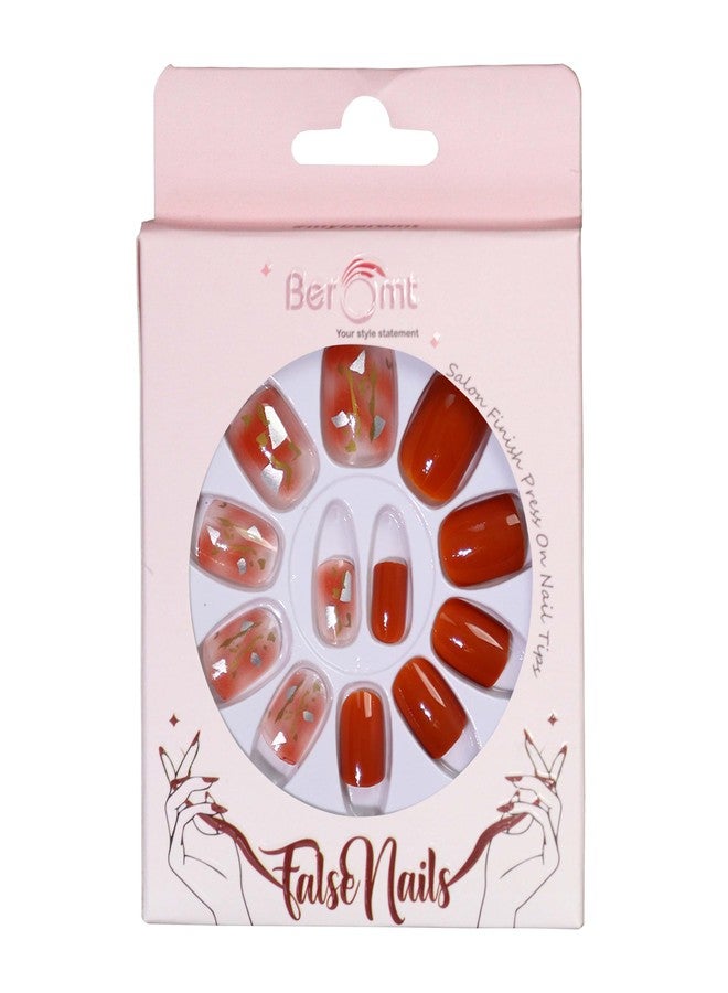 Beromt Press On Nails Printed Multicolor Casual Style Nails For Women Professsionals - BFN702CN - Image 4