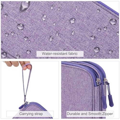 FYY Electronic Organizer, Travel Cable Organizer Bag Pouch Electronic Accessories Carry Case Portable Waterproof Double Layers Storage Bag for Cable, Cord, Charger, Phone, Large Size, Dark Purple - Image 4