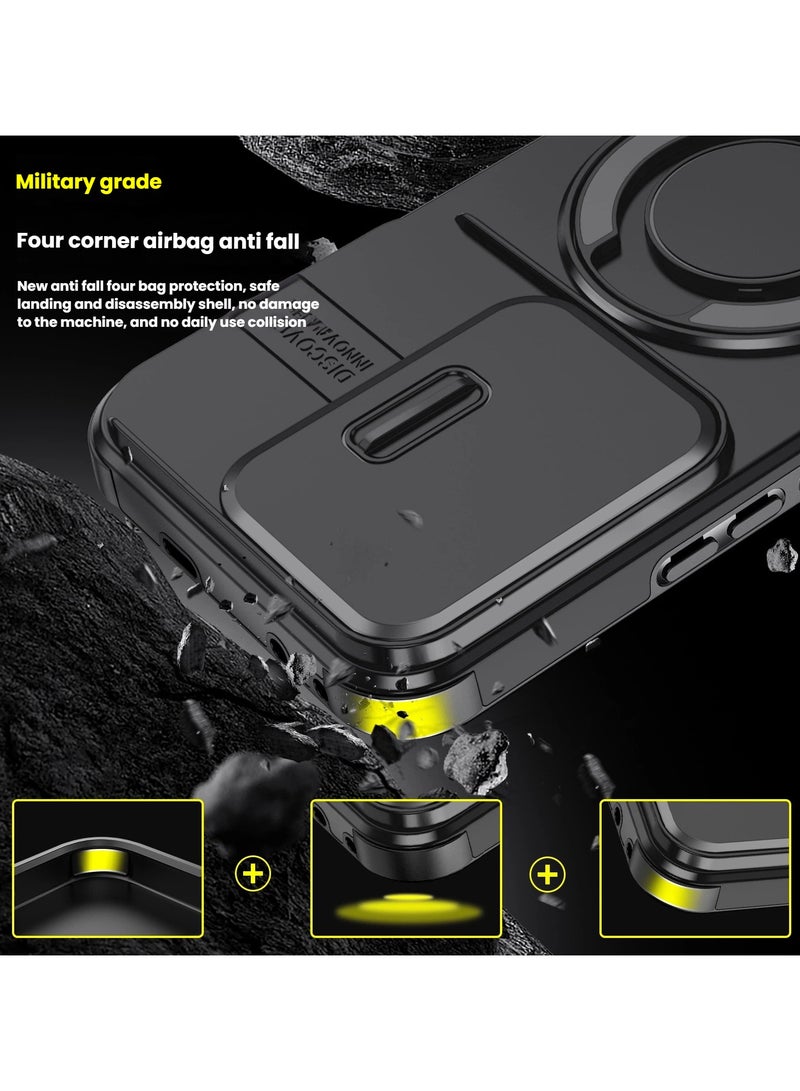 General Case is compatible with the Honor 400 Pro with built-in sliding lens protection and 360° rotatable ring stand and hinge protection  - Image 2