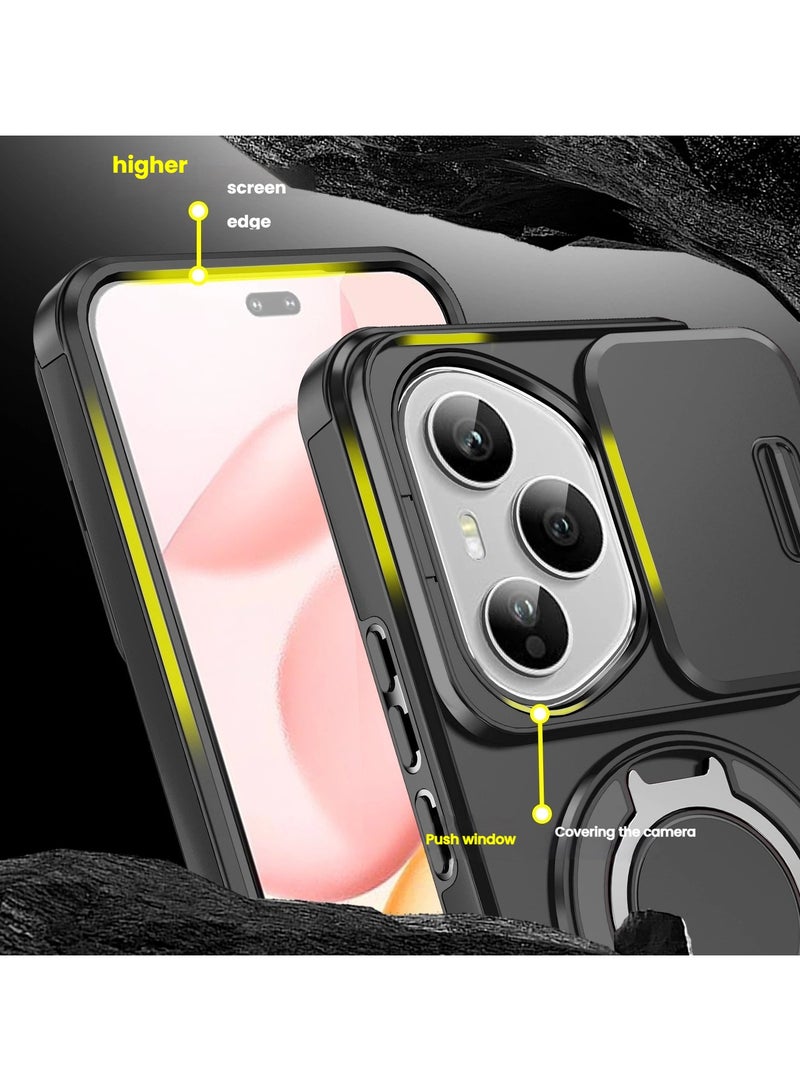 General Case is compatible with the Honor 400 Pro with built-in sliding lens protection and 360° rotatable ring stand and hinge protection  - Image 5