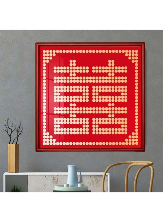 Best Friend Wedding Gift Coin Photo Frame Template Diy Handmade Gift Flocking Cloth 5 50 Cents Mao Xi Zi Xi Zi-Color:Mahogany Color Fangxi 60-60 Requires 480 Wedding Coins - Complete Set Of Photo Frames * Dispensing Glue * Velvet Template - Image 1