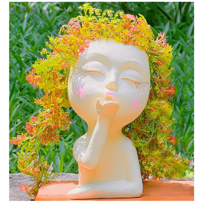 EylbKey Planter Pot Head Face Planter Flower Pots for Plants Succulent Planter Head Planter Flower Pots for Plants Face Planters Pot Indoor and OutdoorAirKissPale Yellow1Pack