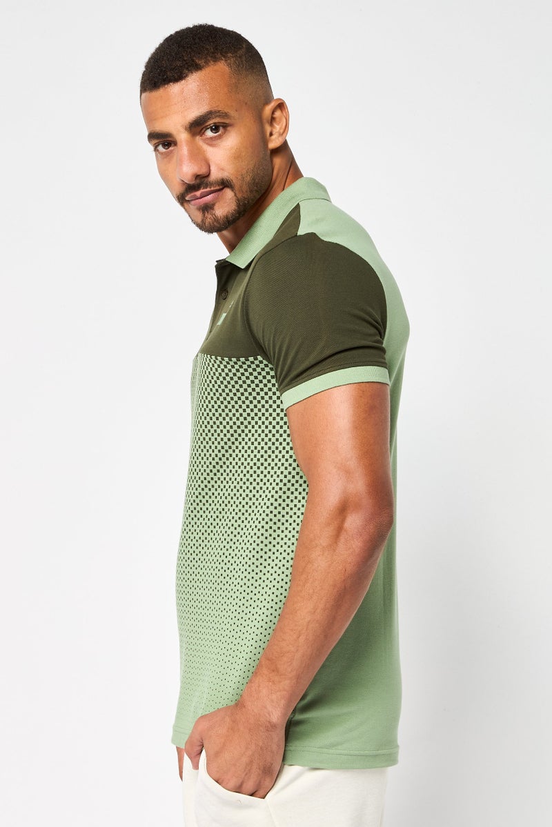 PUMA قميص بولو قصير الأكمام للرجال بتصميم نحيف، أخضر - Image 3