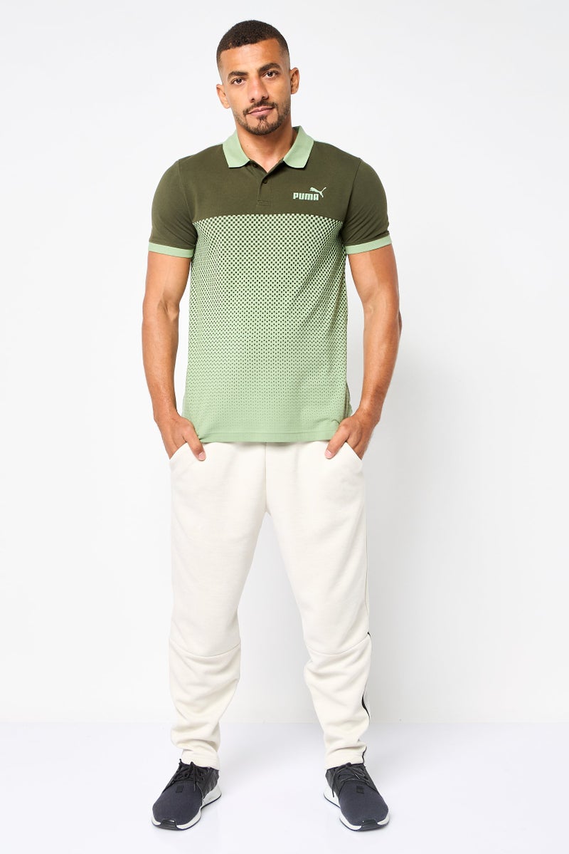 PUMA قميص بولو قصير الأكمام للرجال بتصميم نحيف، أخضر - Image 2