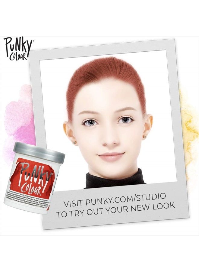 Punky صبغة شعر فاير شبه دائمة، صبغة شعر غير ضارة، نباتية، خالية من البارابين والبارابين، تتحول إلى لون شعر نابض بالحياة، صبغة شعر سهلة الاستخدام والتطبيق، تدوم حتى 25 غسلة، 3.5 أونصة - Image 4