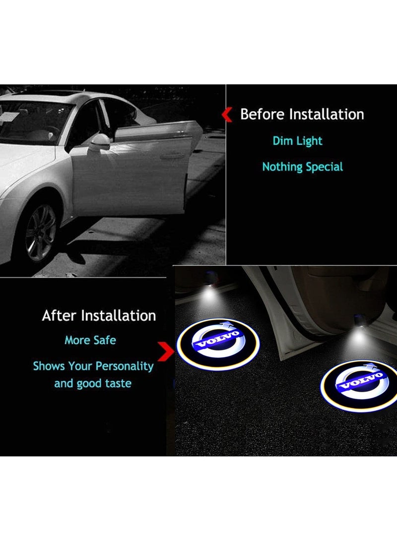 SYOSI 2PCS Wireless Car Door Logo Light, LED Courtesy Welcome Projector Wireless LED Car Door Lights Car Door Shadow Light Ghost Shadow Courtesy Lights LED Logo Door Lights Compatible with Volvo Most Models - Image 2
