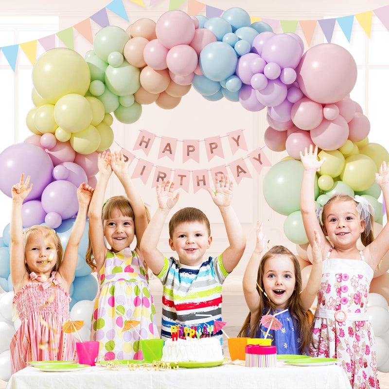 Leraqertra 164pcs Pastel Balloon Arch, Pastel Balloon Garland with Pastel Pink Purple Yellow Blue Green Orange Balloons for Easter Rainbow Baby Shower Birthday Party Decorations - Image 5