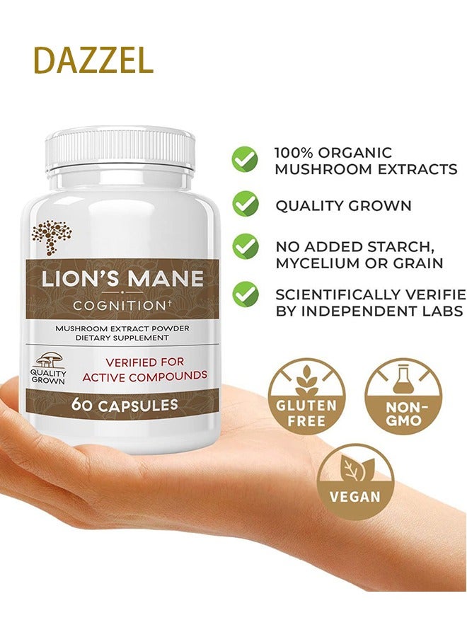 DAZZEL Visit the Real Mushrooms Store Lion's Mane Cognition Capsules (60Pieces) - Image 2