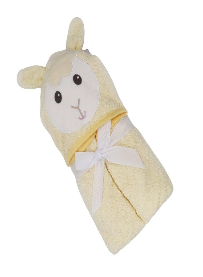 Kradyl Kroft 100% Cotton Baby Hooded Bath Towel with Bath Loofah | Soft Absorbent Cotton Bath Towels for Baby (Little Sheep) - Image 3