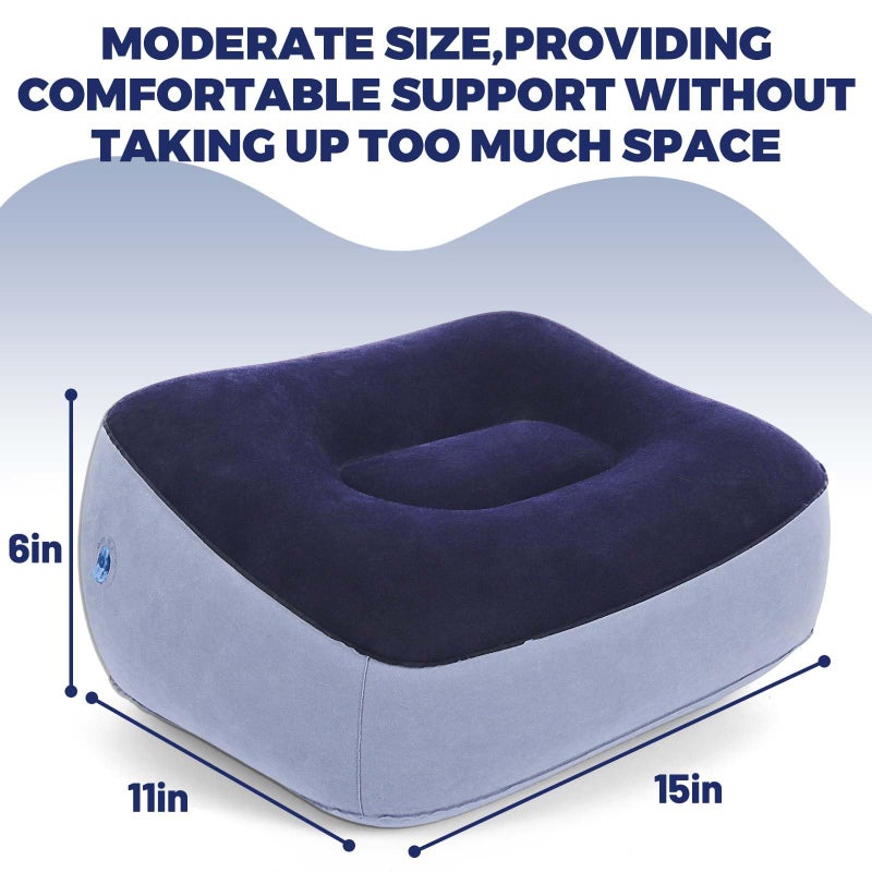 Ruheaou Inflatable Foot Rest for Travel - Adjustable Height Leg Pillow for Airplane & Car, Portable Foot Stool for Kids & Adults ï¼ˆMulticolorï¼‰ 2-Count - Image 3