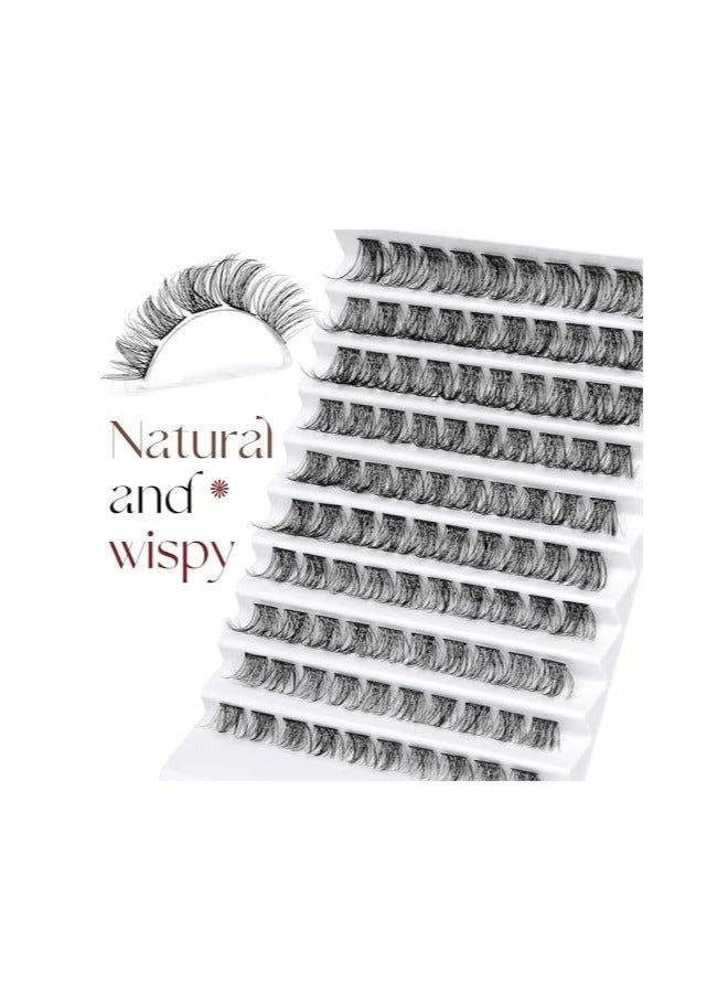 GlamKit Lash Clusters, 140pcs Cluster Lashes 14-16mm Wispy Individual Lashes Extensions Natural Look Lashes D Curl Fluffy Cluster Lashes DIY Eyelash Extension - Image 3