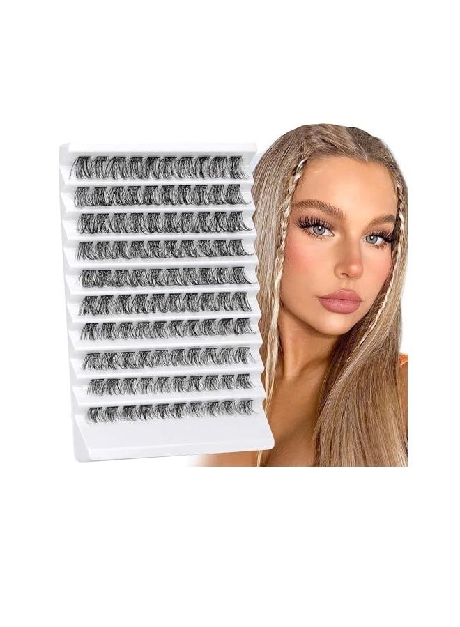 GlamKit Lash Clusters, 140pcs Cluster Lashes 14-16mm Wispy Individual Lashes Extensions Natural Look Lashes D Curl Fluffy Cluster Lashes DIY Eyelash Extension - Image 5