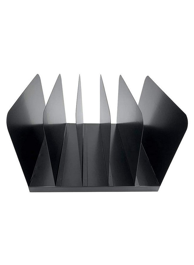 Huron Desktop File Organizer Vertical 5 Slot, Black Commercial Grade Steel - Image 3